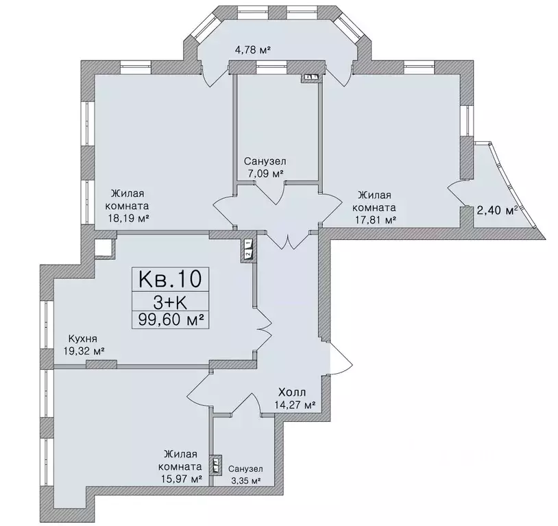 3-к кв. Рязанская область, Рязань ул. Свободы, 74Б (99.6 м) - Фото 0