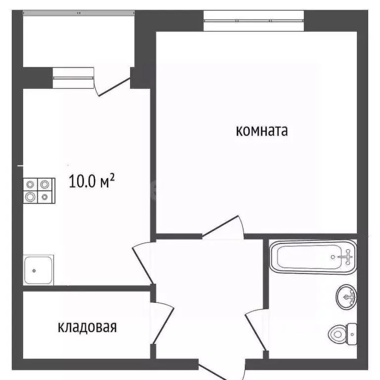 1-к кв. Московская область, Луховицы Пионерская ул., 26 (34.0 м) - Фото 2
