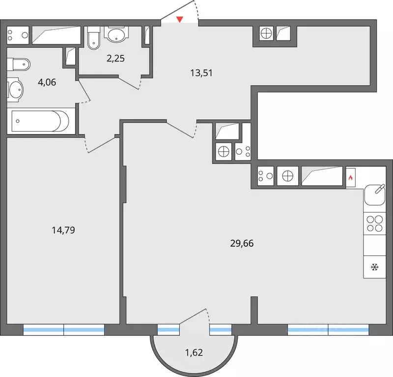 2-к кв. Липецкая область, Елец Радиотехническая ул., 11с1 (64.1 м) - Фото 2