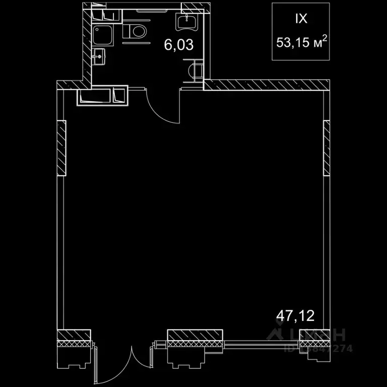 Торговая площадь в Москва 2-й Хорошевский проезд, 7С8 (53 м) - Фото 1