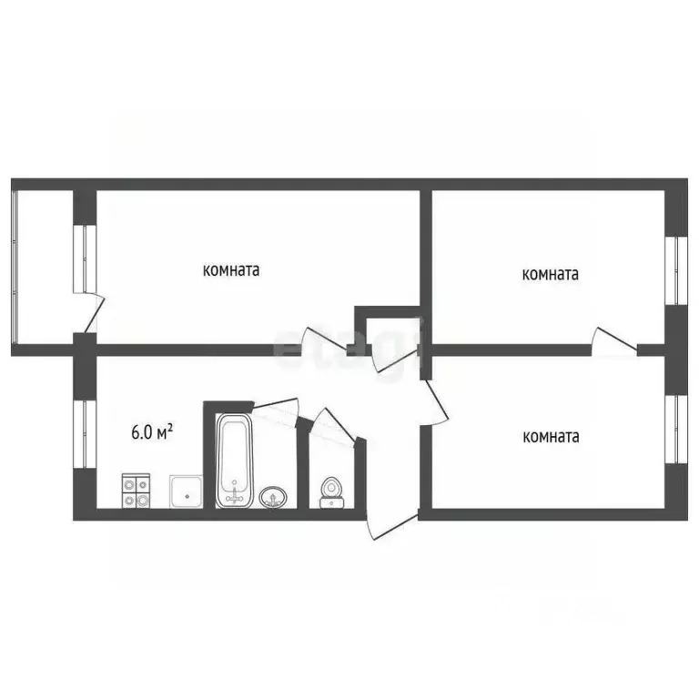3-к кв. Хабаровский край, Ванинский район, Октябрьский рп ул. ... - Фото 1