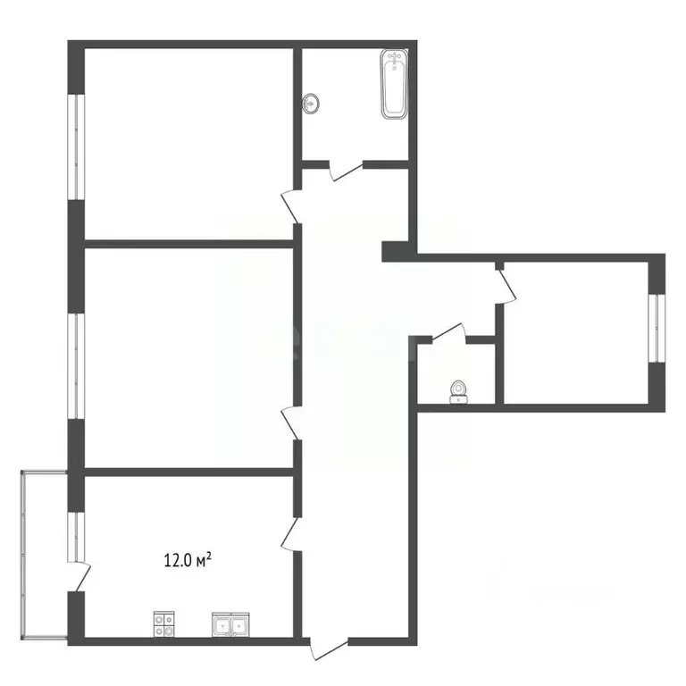 3-к кв. Тамбовская область, Тамбов ул. Агапкина, 17А (79.2 м) - Фото 2