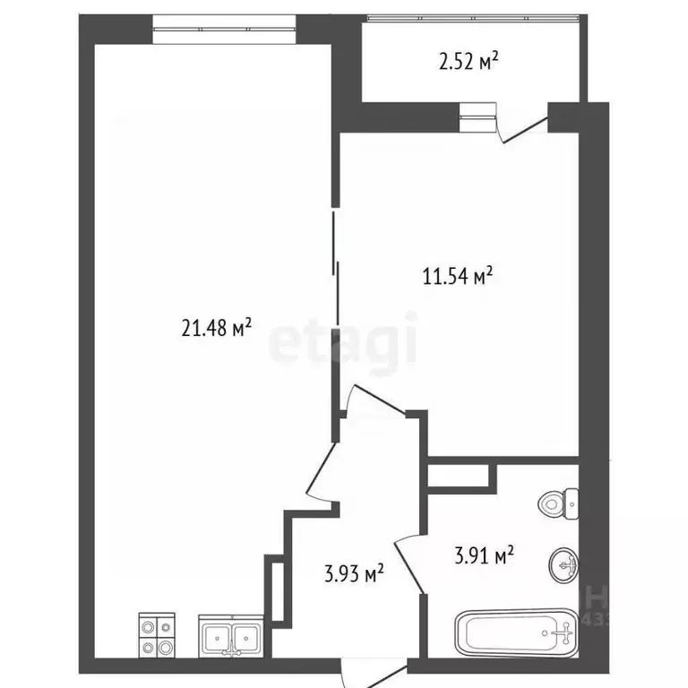 1-к кв. Ленинградская область, Мурино Всеволожский район, ул. ... - Фото 2