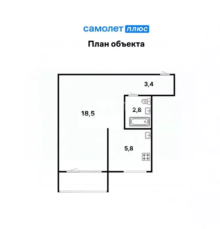 1-к кв. Свердловская область, Екатеринбург ул. Блюхера, 61Б (30.9 м) - Фото 2