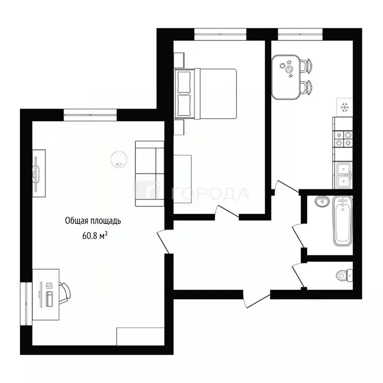 2-к кв. Новосибирская область, Мошково рп ул. Пионерская, 10 (60.8 м) - Фото 2