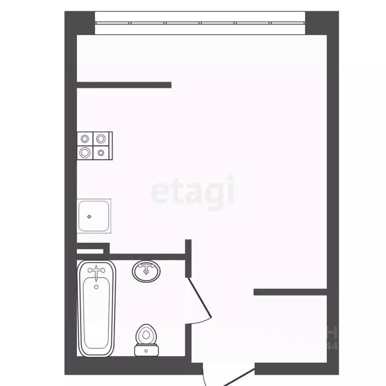 Студия Тюменская область, Тюмень ул. Николая Ростовцева, 22к1 (36.0 м) - Фото 0
