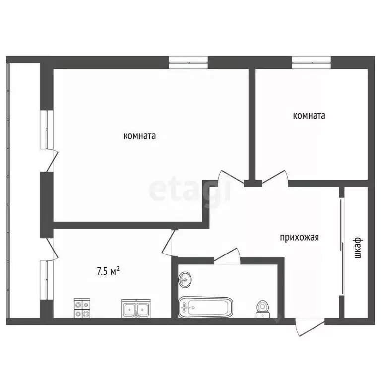 2-к кв. Ростовская область, Батайск пос. СКВО, ул. Центральная, 6 ... - Фото 2