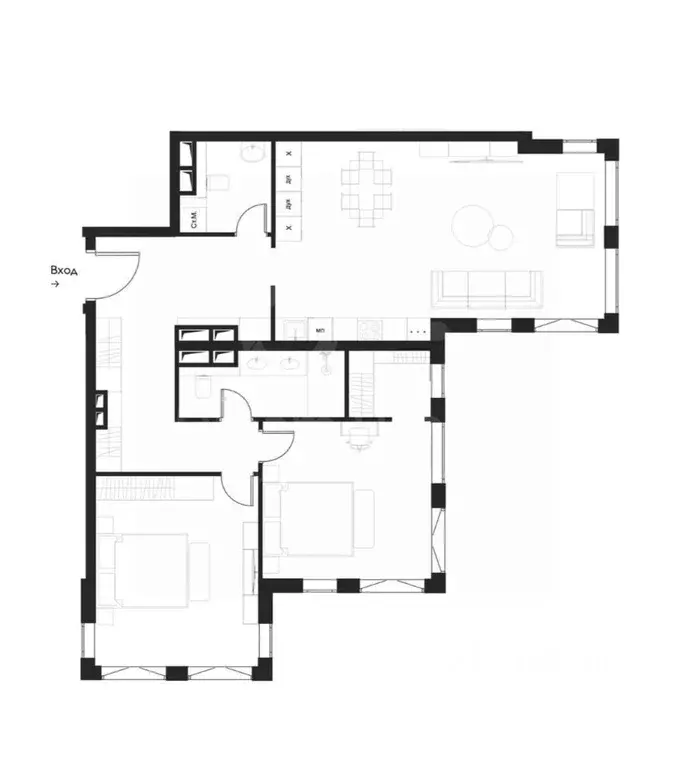 3-к кв. Москва Звенигородское ш., 11 (104.9 м) - Фото 2