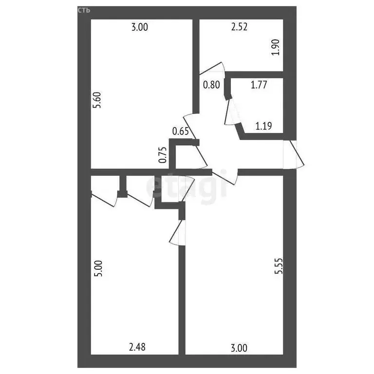 3-комнатная квартира: Ишим, улица Одоевского, 27 (59.4 м) - Фото 0