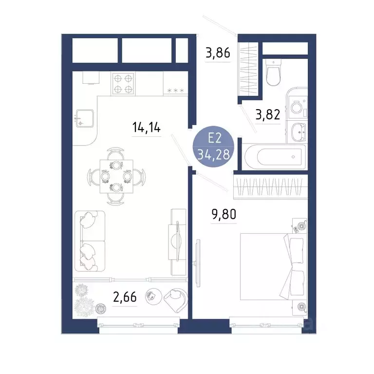 1-к кв. Рязанская область, Рязанский муниципальный округ, с. Дядьково ... - Фото 1