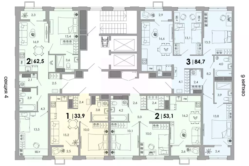 2-к кв. Владимирская область, Владимир Уно жилой комплекс (62.5 м) - Фото 2