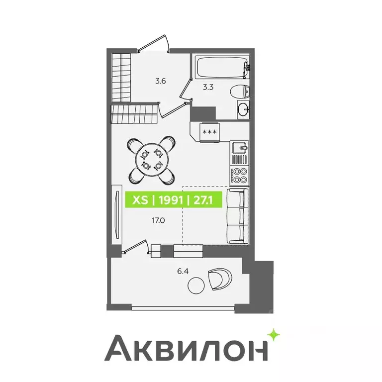 Студия Санкт-Петербург Планерная ул., 87к1 (27.1 м) - Фото 0