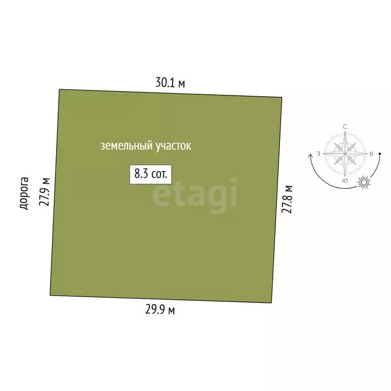 Участок в Тюмень, Ягодная улица (8.32 м) - Фото 1