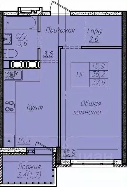 1-к кв. Краснодарский край, Краснодар пос. Пригородный, Сиреневый ... - Фото 0