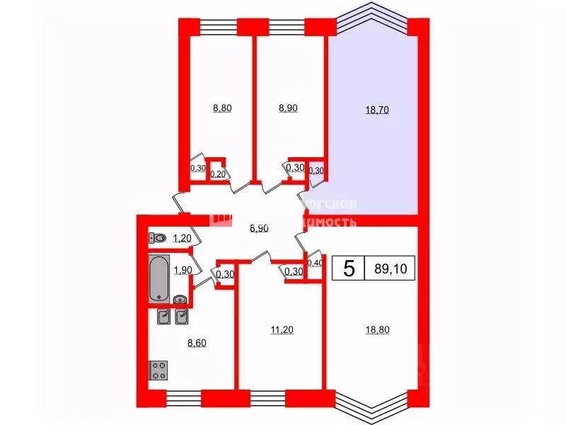 Комната Санкт-Петербург ул. Танкиста Хрустицкого, 116 (18.7 м) - Фото 1