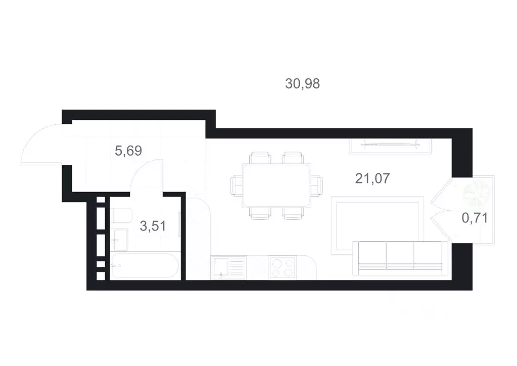 Студия Дагестан, Каспийск ул. М. Халилова, 1А (30.98 м) - Фото 1