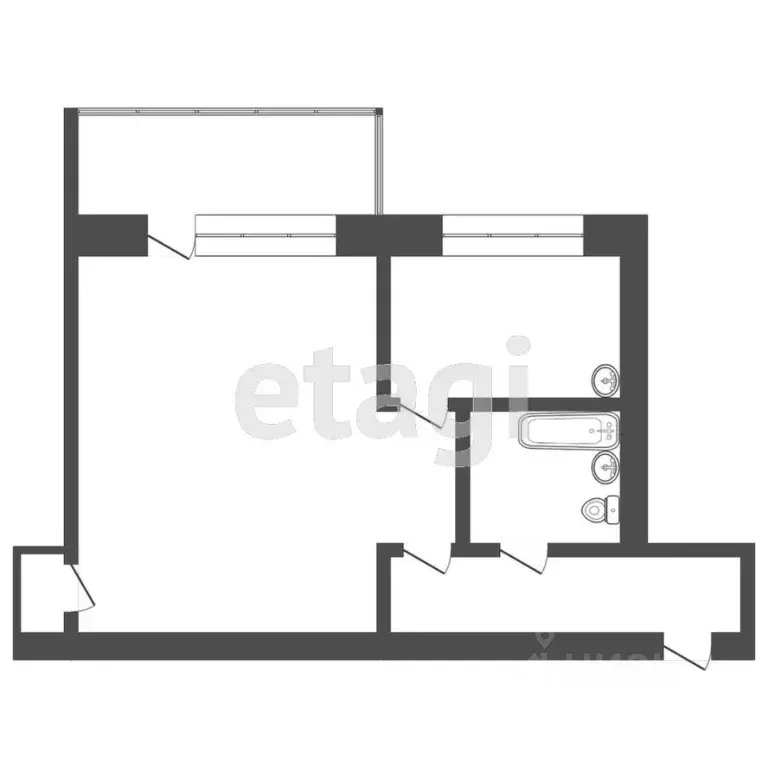 1-к кв. Томская область, Северск ул. Ленина, 52 (31.0 м) - Фото 2