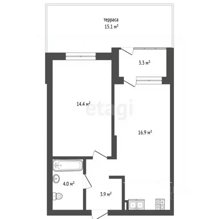 1-к кв. Тюменская область, Тюмень ул. Сергея Свиридова, 7 (39.5 м) - Фото 2