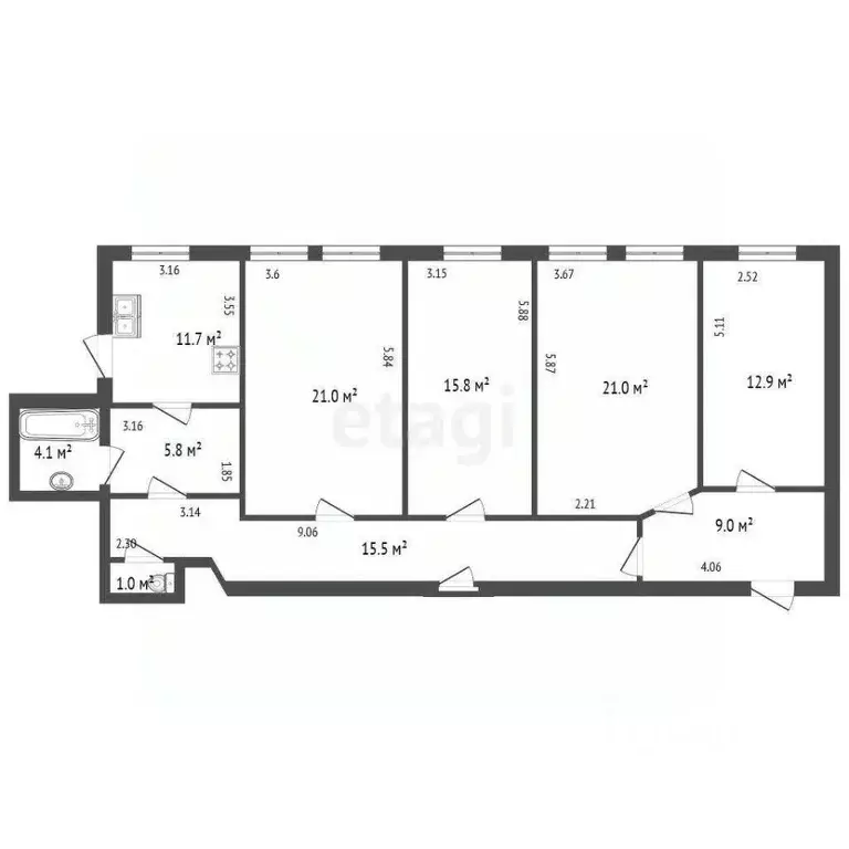 4-к кв. Санкт-Петербург 11-я Васильевского острова линия, 46 (120.5 м) - Фото 1