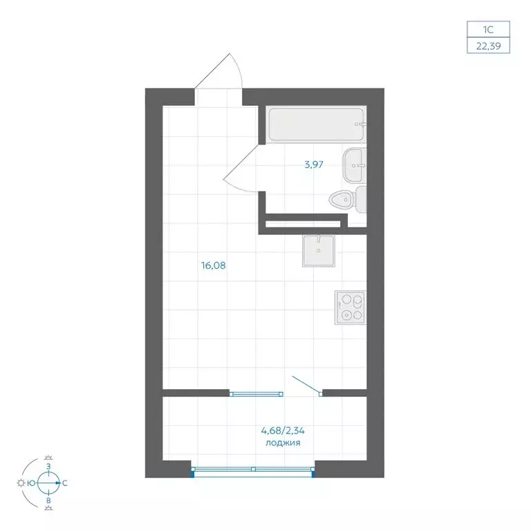 Квартира-студия: Челябинский городской округ, посёлок Пригородный, ... - Фото 1