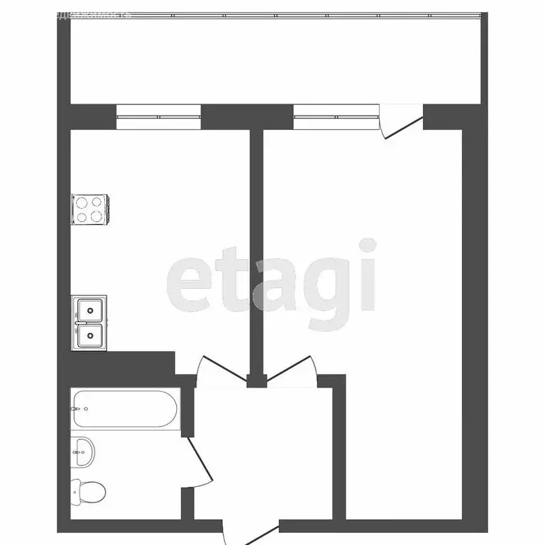 1-комнатная квартира: Тюмень, улица Ю.-Р.Г. Эрвье, 14к1 (39.6 м) - Фото 1