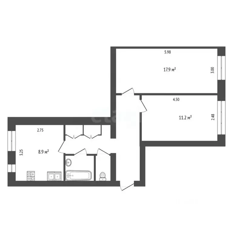 2-к кв. Ярославская область, Рыбинск Крестовая ул., 45 (52.0 м) - Фото 1