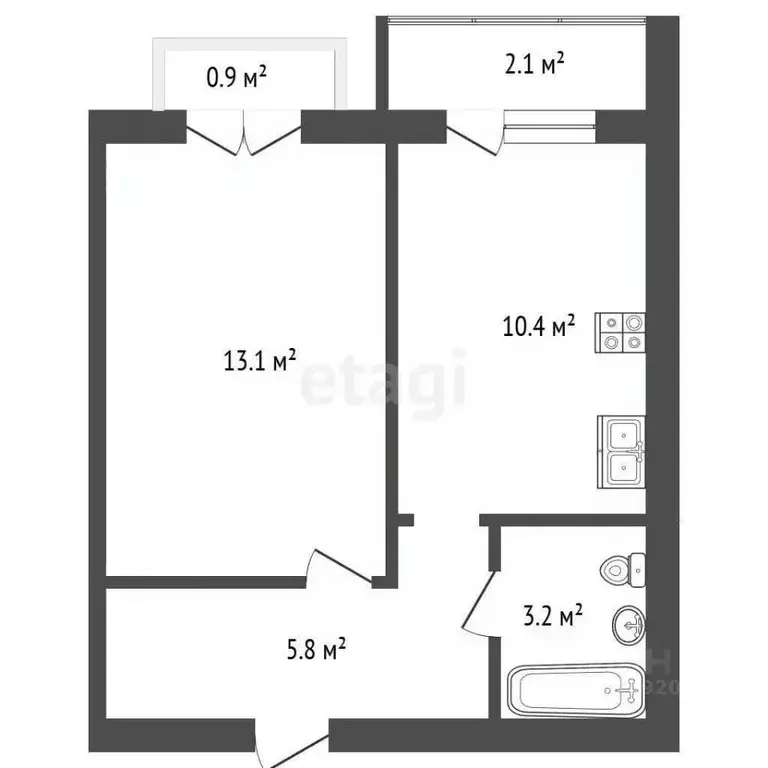 1-к кв. Ярославская область, Ярославский муниципальный округ, пос. ... - Фото 2