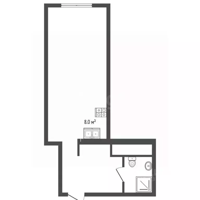 Студия Крым, Ялта ул. Блюхера, 19 (39.1 м) - Фото 2