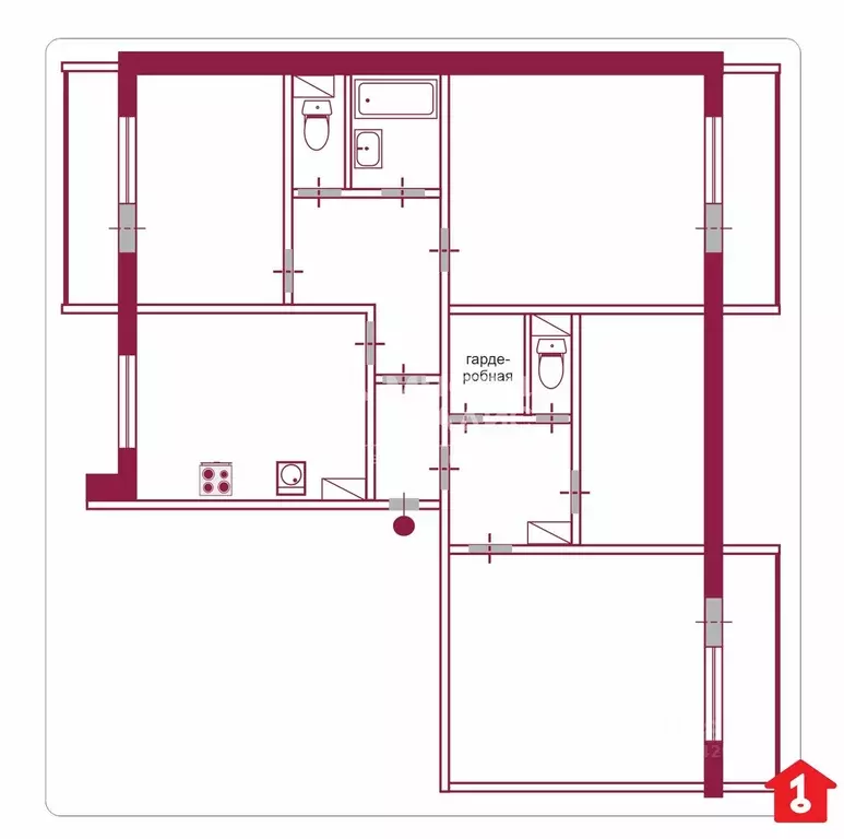 4-к кв. Омская область, Омск проезд 2-й Амурский, 4к3 (92.0 м) - Фото 2