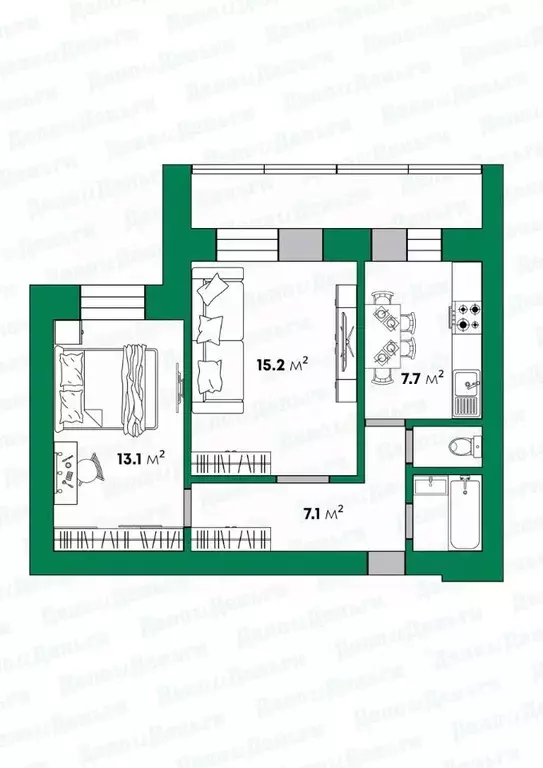 2-к кв. Кировская область, Киров ул. Маклина, 39 (47.2 м) - Фото 1