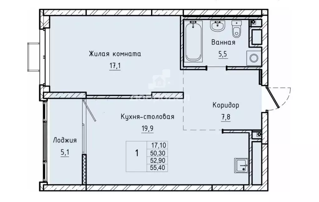 1-комнатная квартира: Екатеринбург, Нагорная улица, 16 (52.9 м) - Фото 0