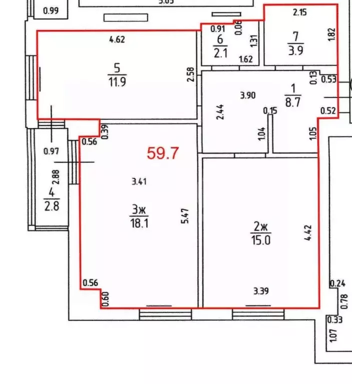 2-к кв. Калининградская область, Калининград ул. Аксакова, 135 (59.7 ... - Фото 2