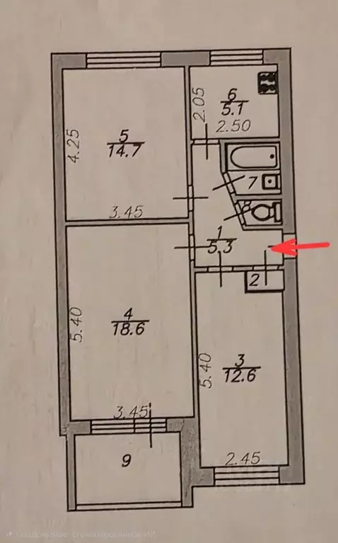 3-к кв. Астраханская область, Астрахань Звездная ул., 27 (60.0 м) - Фото 2