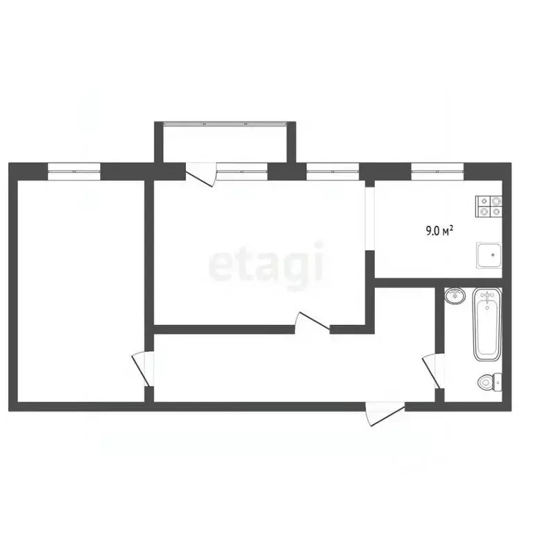 2-к кв. Тюменская область, Тюмень ул. Пермякова, 83к2 (62.2 м) - Фото 2