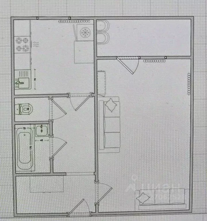 1-к кв. Воронежская область, Воронеж Московский просп., 175 (38.2 м) - Фото 1