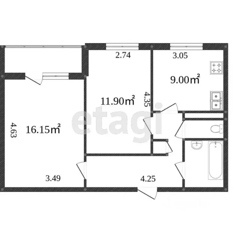 2-к кв. Красноярский край, Норильск ул. Маслова, 12 (52.6 м) - Фото 1