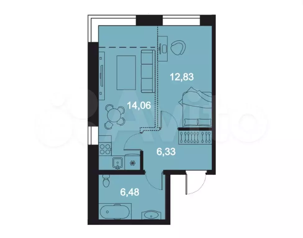 2-к. квартира, 42,4 м, 7/8 эт. - Фото 0