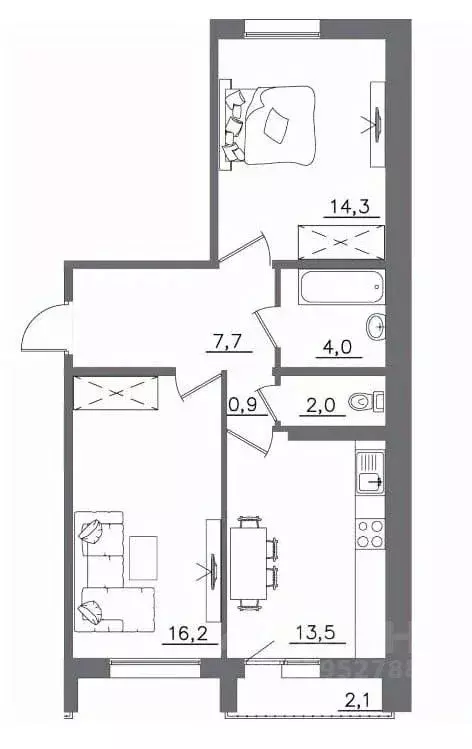 2-к кв. Иркутская область, Иркутск ИВАТУ городок, Авиатор жилой ... - Фото 1