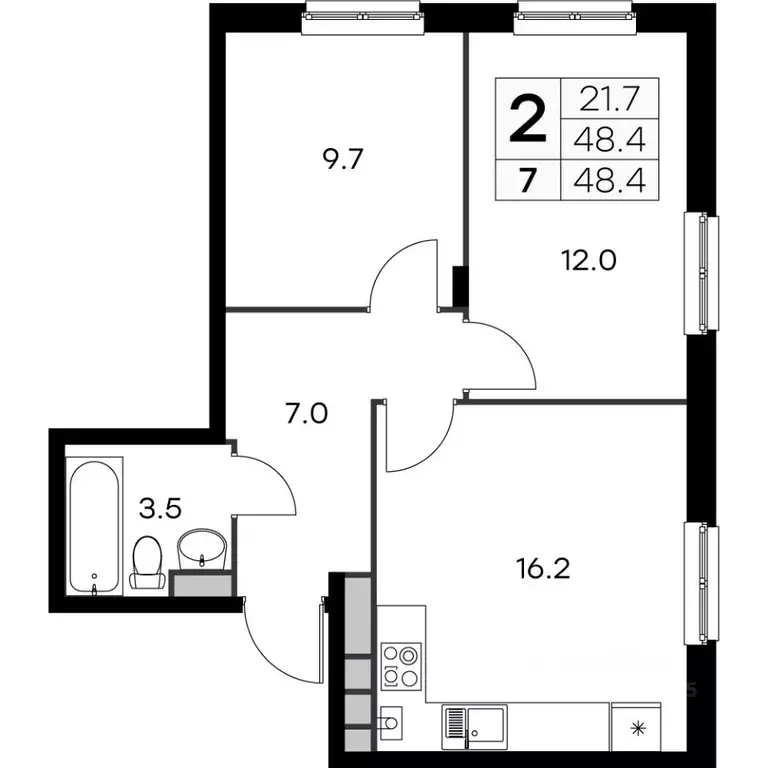 2-к кв. Нижегородская область, Нижний Новгород Культура с/пос, ул. ... - Фото 1