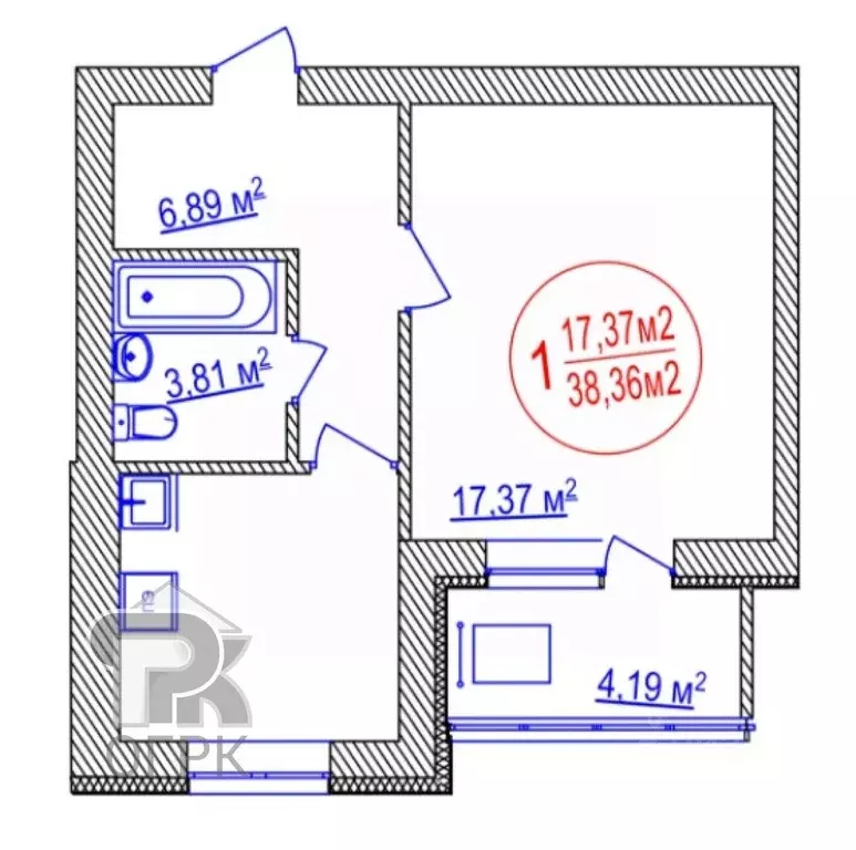 1-к кв. Башкортостан, Уфа ул. Летчиков, 1/8 (35.3 м) - Фото 1