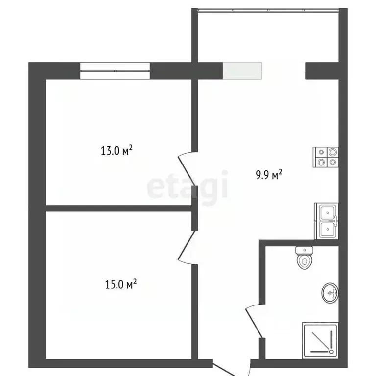 1-к кв. Москва Шоссейная ул., 20 (40.5 м) - Фото 2