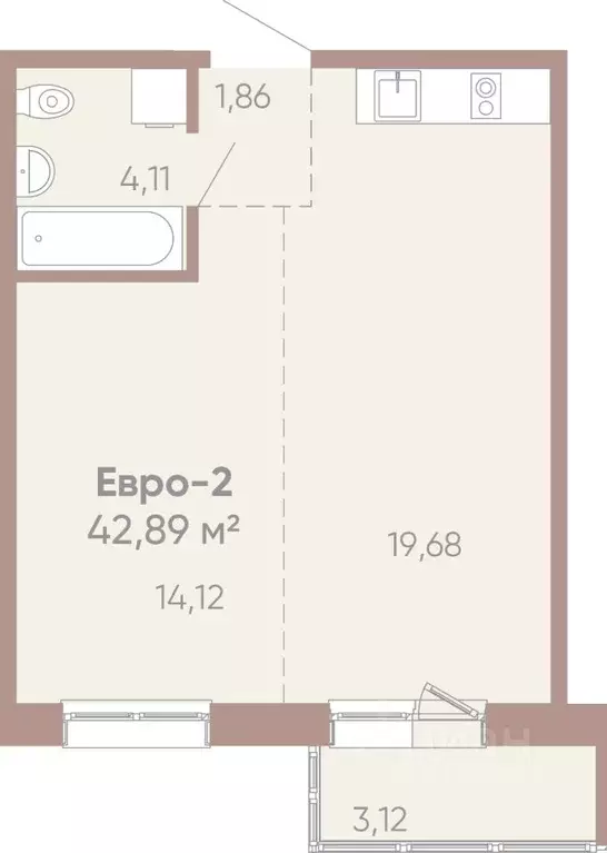 1-к кв. Иркутская область, Иркутск Советская ул., 109/3 (42.89 м) - Фото 0