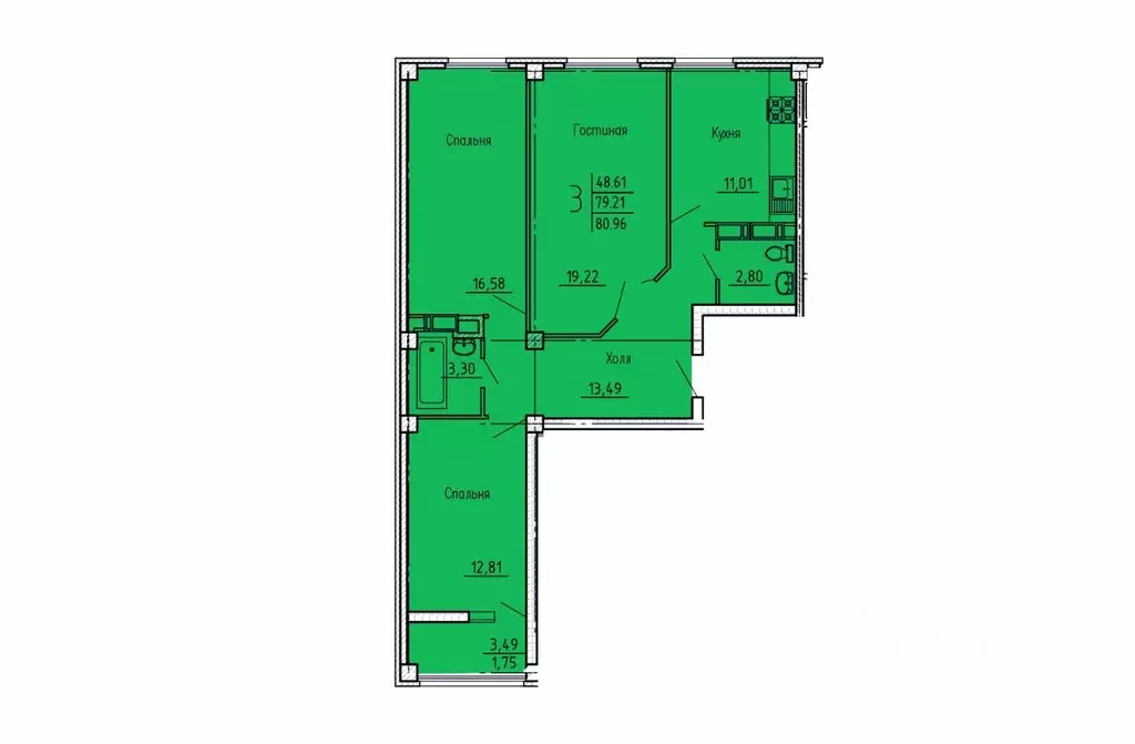 3-к кв. Пензенская область, Пенза Арбековская Застава жилой комплекс ... - Фото 1