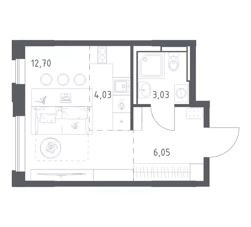 Квартира-студия: село Ям, ЖК Прибрежный Парк, 10.2 (25.81 м) - Фото 1