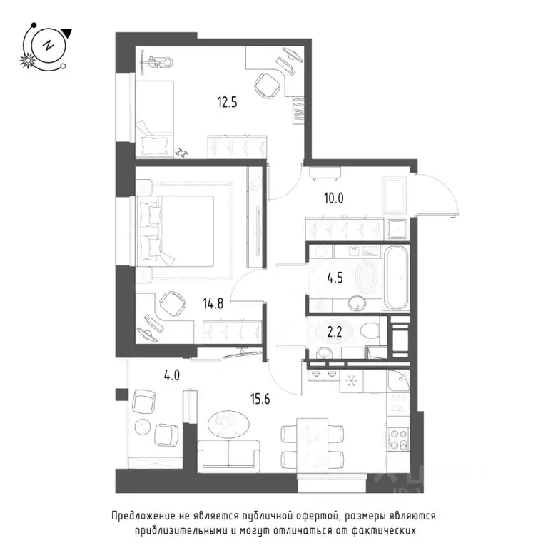 2-к кв. Омская область, Омск Зеленая река мкр, 8 (61.6 м) - Фото 0