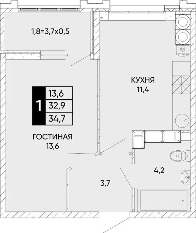 1-к кв. Ростовская область, Ростов-на-Дону ул. Бориса Слюсаря, 23 ... - Фото 0