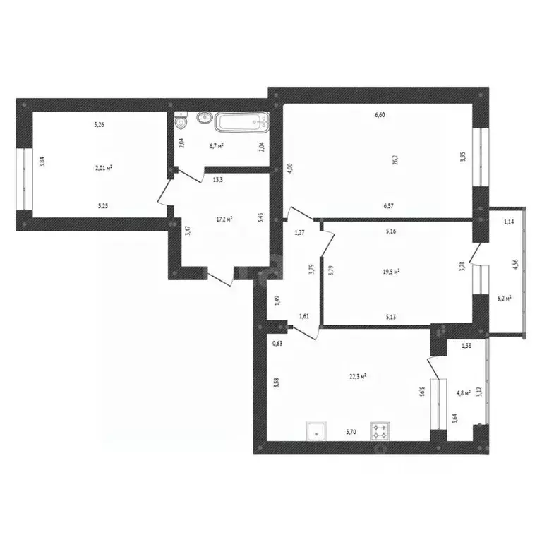 3-к кв. Башкортостан, Уфа ул. Ленина, 99 (112.0 м) - Фото 2