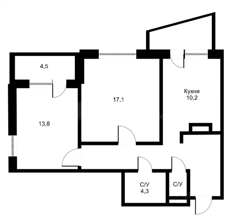 2-к кв. Тюменская область, Тюмень ул. Николая Зелинского, 1 (58.9 м) - Фото 2