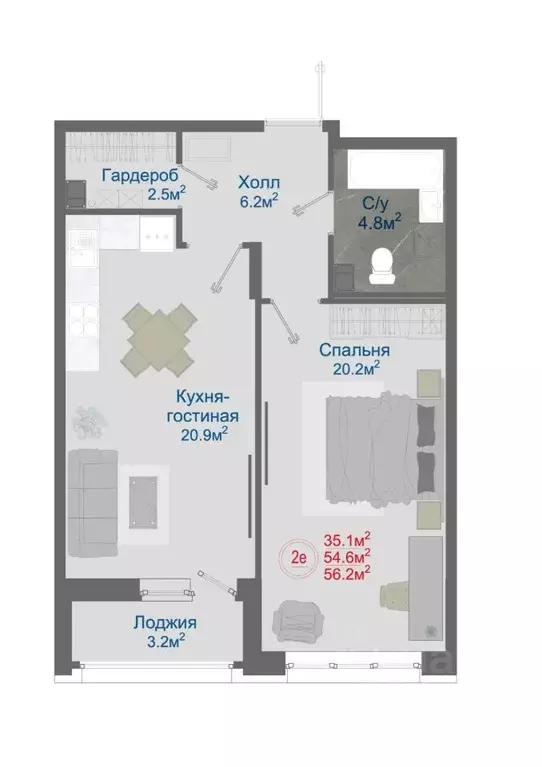 2-к кв. Воронежская область, Новоусманский район, пос. Отрадное ул. ... - Фото 1