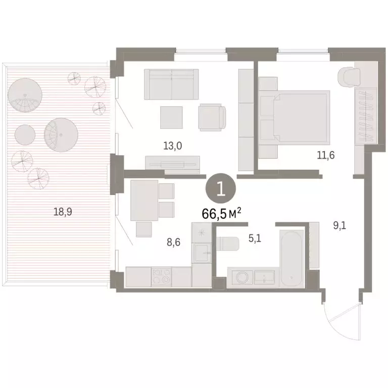 1-комнатная квартира: Курган, жилой район Центральный, ЖК Дом Кино ... - Фото 1